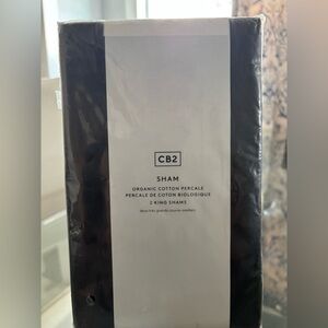 CB2 Black Organic Cotton King Shams